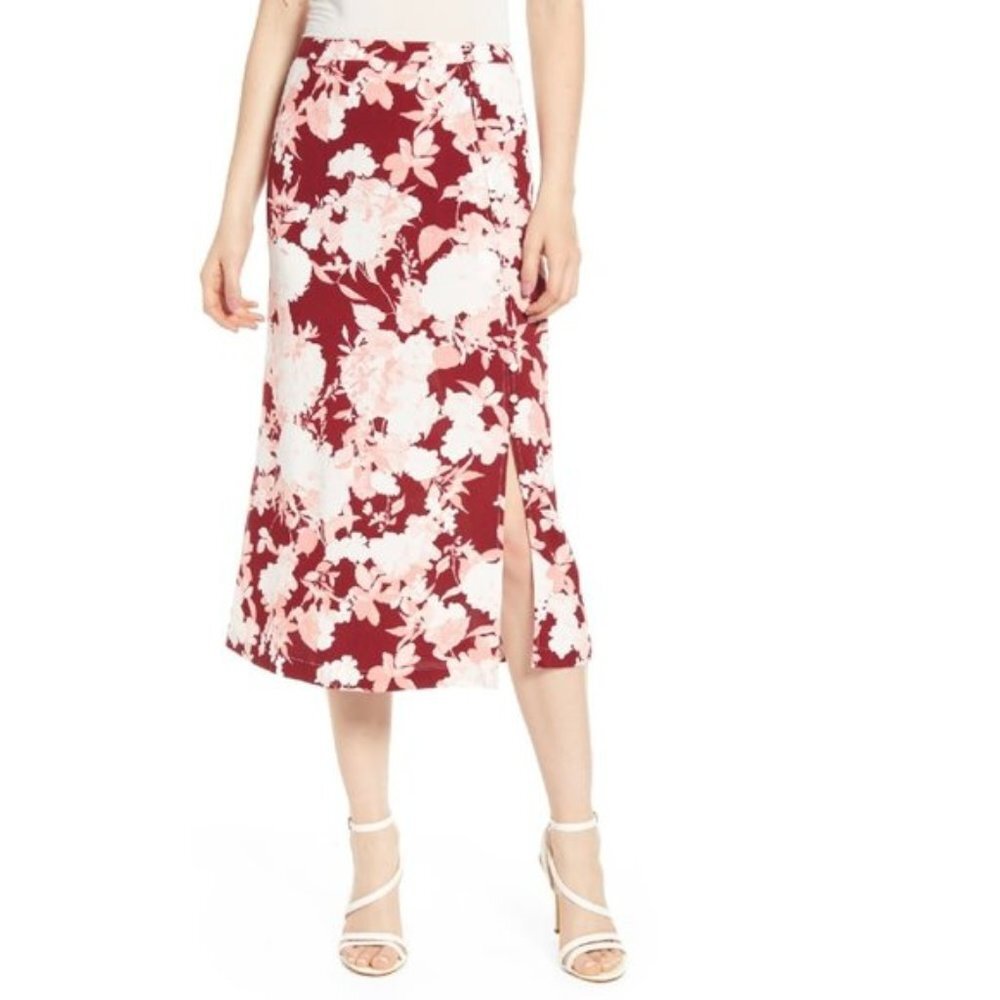 CHELSEA 28 Floral Print Midi Skirt